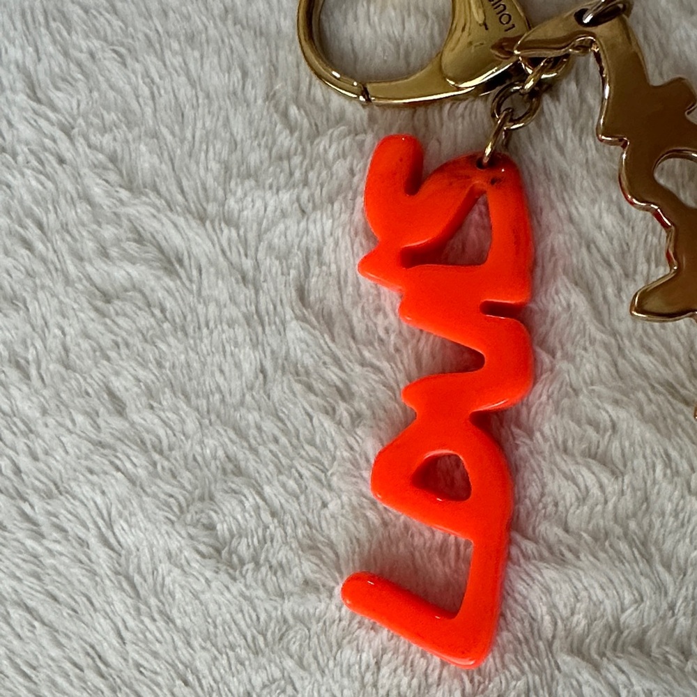 Louis Vuitton Bijou Graffiti Keychain Charm in Neon Orange and Gold - Picture 4 of 8